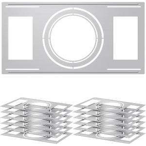 Tellegloww 12 Pcs New Construction Mounting Plate 8/10/12 Inch Flat Steel Rough-in Light Bracket LED Recessed Lighting Housing Reinforcement Shallow Recessed Lighting Mounting Plate for LED Light Bar