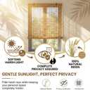 Glimer Reed Roll Up Blinds for Windows, Natural Reed Bamboo Shades for Indoor & Outdoor Use, Light Filtering Privacy Window Covering for Patio, Porch, Balcony 23"W x 72"H