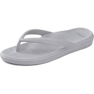BRONAX Women's Arch Support Flip Flops Thong Sandals  Rubber Beach Pool Cushioned Flat Slides Slippers Orthotic Lightweight Female, Grey, Size 8