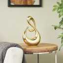 Deco 79 Aluminum Metal Abstract Decorative Sculpture Swirl Home Decor Statue, Accent Figurine 7" x 3" x 12", Gold