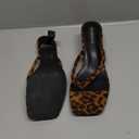 Kitten Flip Flop Thong Low Heels for Women Square Open Toe Slip On Heeled Sandals (7, Leopard)