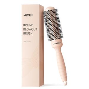 AIMIKE Round Brush for Blow Out, Small Round Hair Brush w/Nano Ion Thermal Ceramic Tech, Professional RoundBrush for Blow Drying & Styling, Maximum Volume and Shine, Barrel 1.3 inch