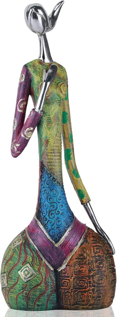 Minimalist Abstract Yoga Art Woman Statues and Sculptures, Creative Full-Color Oil Painting Art Female Statue, Modern Living Room Room Porch Centerpieces Bookcase Entryways Desktop Decor Crafts