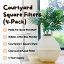 2 x Good Pet Stuff, Replacement Carbon Odor Control Filters for Hidden Litter Box Planter, Courtyard Square Shape, Easy to Install, Odorless, Absorbs Smells, Sunlight Activated Charcoal Infused, 4 Pack