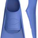Gintenco Swim Fins, Kids Swim Training Fins for Lap Swimming, Travel Size Flippers with Mesh Bag, Silicone Swimming Fins for Kids Teens Adults Women Men (XXXS(Jr 10-11), Light Blue)