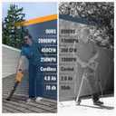 Leaf Blower Cordless with 4.0Ah Battery and Charger, 6 Speed Mode, 250MPH High Speed Lightweight Electric Leaf Blowers Cordless for Lawn Care, Patio, Garden Cleaning and Dust (Yellow)