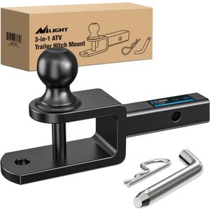 Nilight 3 in 1 ATV UTV Multi Hitch Mount with 1-7/8 inch Ball Hitch Rated 2000 LBS Fits 1-1/4 Inch Receiver Winch Strap Loop Rated 5000 LBS