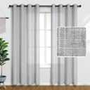 Light Grey Curtains 84 Inch Length for Living Room Set 2 Panels Thick Linen Grommet Farmhouse Filtering Semi Sheer Drapes for Sliding Glass Door Bedroom Privacy Window Treatments Dove Silver Gray 84L