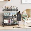 EKNITEY Bathroom Countertop Organizer Shelf - 3 Tier Counter Spice Rack Metal Makeup Rack Small Coffee Station Organizer for Sink/Bedroom/Living room/Kitchen/Office