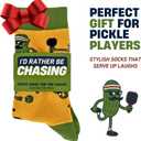 10 x I'D RATHER BE CHASING Funny Mens Socks, Golf & Pickleball Gifts for Men, Golfers Unique Crew Sock, Golfing Gift Accessories