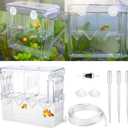 Senzeal Aquarium Fish Breeder Box Plastic Fish Isolation Breeding Box Hatching Incubator for Baby Shrimp Clownfish Guppy (Large)