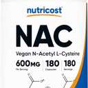 Nutricost N-Acetyl L-Cysteine (NAC) 600mg, 180 Capsules - Non-GMO, Gluten Free
