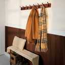 WEBI Rustic Coat Rack Wall Mount,35.43" Long 8 Cast Iron Coat Hooks Wall Mounted,Heavy Duty Wall Coat Hanger Hooks for Hanging Coats,Clothes,Jacket,Brown