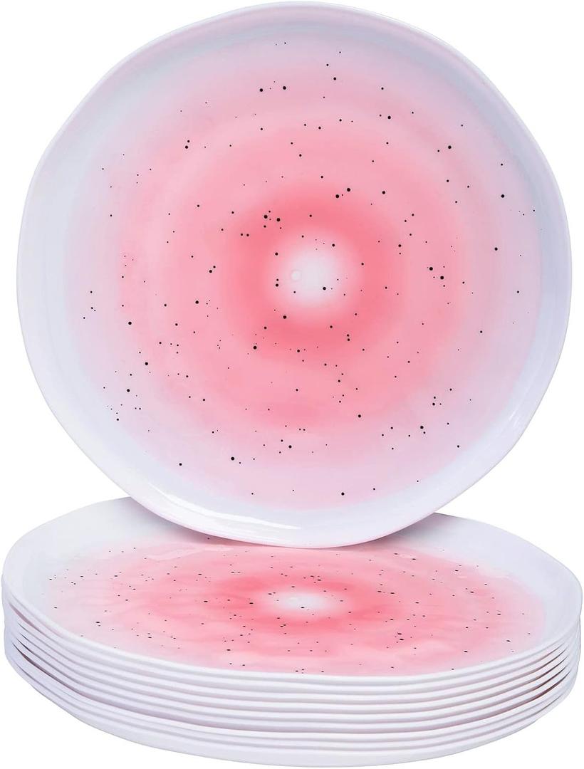 Silver Spoons BLUSH DESSERT PLATES | Ocean Ripples Design | Lava Collection | 7” - 10 PC