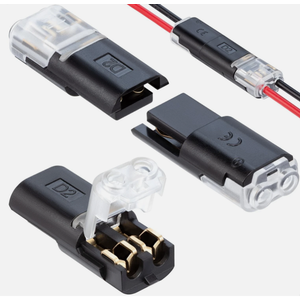 GKEEMARS 50Pcs Low Voltage Wire Connectors, 2 Pin 2 Way Quick Plugin Connectors for LED Stripe Lights