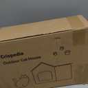 Bedsure Weatherproof Outdoor Cat House-Extra Wide Insulated Feral Cat Shelter with Raised Base in Winter, Waterproof Outside Pet Hideout for Stray Kitty, 22.5x12.5x13.25inches, Grey