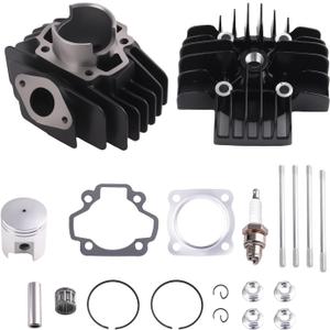 44mm 60cc Cylinder Piston Gasket Top End Rebuild Kit for Yamaha PW 50 1981-2009 QT50 1979-1987