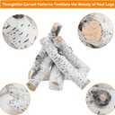 Skyflame 6 Piece Set of Gas Fireplace Logs, Large White Birch Ceramic Logs for All Types of Indoor/Outdoor Gas Inserts, Ventless, Fireplaces and Fire Pits