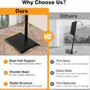 TVON Universal Floor TV Stand with Mount for Most 32-60 Inch TVs up to 88lbs, Height Adjustable TV Floor Stand with Wood Base for Space Saving, Tall Floor TV Stand for Bedroom, Corner & Living Room
