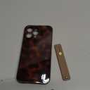 NITITOP Compatible with iPhone 14 Pro Max Case with Wrist Strap Cute Stylish Leopard Aesthetic Tortoise Amber Design for Women Girls Men Soft TPU Shockproof Protective Cover - Brown