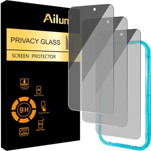 Ailun 3 Pack for iPhone 17 Pro Privacy Screen Protector [6.3 inch] with installation frame, Anti Spy Private Tempered Glass Anti-Scratch Case Friendly