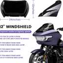 Compatible with 2023 2024-2026 Road Glide Windshield 12" Windscreen for Harley road glide CVO/SE FLTRXSE 2023 FLTRX 2024 CVO ST FLTRXSTSE 2024 Harley Accessories, Black