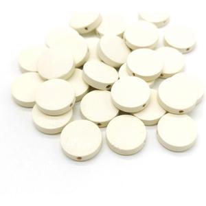 120 Round Wood Discs Spacers Diffusers Flat Coin Beads - White(1 1/5") for Christmas Birthday Board Tags DIY Jewelry Earring Making