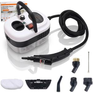 Pressurized Handheld Steam Cleaner, 221F High-Temp Steamer for Deep Cleaning, Chemical-Free for Pets & Kids, 10-Piece Accessory Kit for Car, Couch, Grout, Tile & Floor