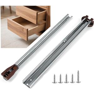 Drawer Slides Center Track for Kenlin Rite-Trak II Rails Kit, 16 Inch Drawer Metal Slides with Stop & Roller 1 Pack