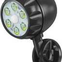 Motion Sensor Battery Powered Outdoor Light,IP65 Waterproof Spotlight,6LED Motion Detecting Light,360 Adjustable Floodlight for House Walls Garage Yard Porch and Stairs,Black (1P)