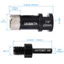 Dry Diamond Core Drill Bits 7/8 Inch, 22mm Tile Hole Saws for Porcelain Ceramic Tile Granite Marble Stone Brick, Diamond Hole Saw with 5/8-11 Thread and 3/8inch Hex Shank