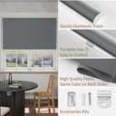 MYshade Blackout Cordless Roller Shades, Room Darkening Free-Stop Roll Up Blinds for Windows, Pull Down Blocking Blind for Home and Office, Easy to Install, 35.5" W X 72" H, Grey