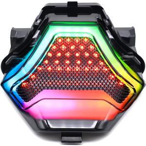 RGB Motorcycle Tail Light: Brake Light Integrated Turn Signals for Motorcycles, Led Motorcycyle Taillight With Wireless APP, Motor Accessories for YAMAHA Yzf R3 Mt07 Fz07(Not Fit for Year of 2025)