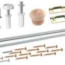 Bifold Closet Track Kit, 24inch Length, Steel Track, White (1 Kit)