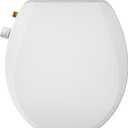 Elongated Bidet Toilet Seat with Quiet-Close, Non-Electric Bidet Mode with Dual Nozzles, Fit Elongated Toilet Seat, Adjustable Water Pressure with Brass inlet (Round)