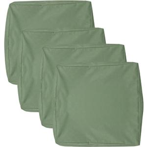 Patio Seat Cushion Covers, Washable Slipcover Replacement, Waterproof Outdoor Furniture Chair Cushion Pillow Seat Cover for Couch, Garden, Sofa, Sage Green, 24" x 24" x 4" (4 Covers Only)