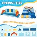 Erament 22Pcs Modular Kids Play Couch for Toddler - Kids Sofa Bed for Playroom, Convertible Furniture Ocean Theme Modular Sofa Building Fort for Inspiring Creativity, Onesize