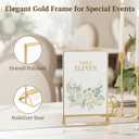 EHWINE 12 Pack Acrylic Sign Holder 4 x 6, Double Sided Gold Picture Frame Stand up Table Top Sign Holders, Clear Display Stand Menu Flyer Holder for Wedding Party