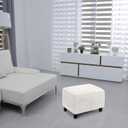 Ottoman Cover, Stretch Rectangle Velvet Ottoman Slipcovers of Foot Stool for Living Room, Folding Storage Furniture Protector with Elastic Bottom, Machine Washable(Tooth White, L)