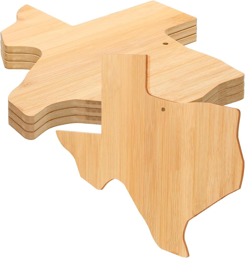 4 Pcs Texas State Shaped Cutting Board Texas State Serving Board Engraving Wooden Texas Souvenirs Gifts Wood Chopping Board for Kitchen Wall Display Accessories Housewarming Gift, 14.17 x 13.39 inches