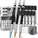 2 x Four Candies 19PCS 2MM Mechanical Drawing Pencils with Case, Metal Art Lead Pencil with 120 Graphite Lead Refills (HB 2H 2B 4B Color), Kneaded Eraser, Sharpener, for Drafting, Drawing, Sketching