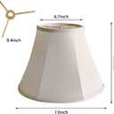 Bell Lamp Shades, 6.7" x 13" x 9.5" Replacement Lampshades for Table & Floor Lamp, Natural Linen Hand Crafted Lamp Shades for Bedroom, Living Room (White, Meduim Bell-1 Pack)
