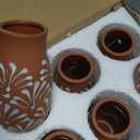 6 Pcs Cantaritos De Barro Mexicanos Mexican Terracotta Vases Floreros Jarritos De Barro Mexicanos Talavera Handpainted Clay Vase Tequila Margaritas Glasses for Table Fiesta Centerpieces