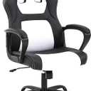BestOffice Office Chair PC Gaming Chair Cheap Desk Chair Ergonomic PU Leather Executive Computer Chair Lumbar Support for Women, Men (White)