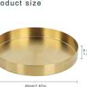 Round Gold Tray, Dedoot Decorative Tray Small - 7.8inch Stainless Steel Metal Tray Organizer Storage Organizer Vanity Trays for Jewelry Cosmetics Coffee Tea Candle, Bathroom Plate Kitchen Tableware