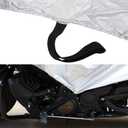 X AUTOHAUX Motorcycle Cover Lightweight Half Cover Outdoor Waterproof Rain Dust Protector Silver Tone L Size for Most Full Dress Touring Cruiser