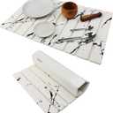 Large Stone Drying Mat for Kitchen Counter Diatomaceous Earth Collapsible 24L*16WSuper Heat Resistant Mats, Quick Absorbent Dish Drying RackGray marble (23.6" x 15.4")