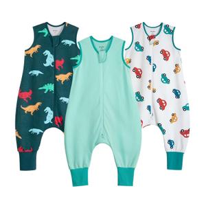 Toddler Sleep Sack with Feet 12-24 Months 100% Cotton 0.5 Tog 2t Baby Sleep Sack with Legs, 3 Pack Soft Breathable Footed Wearable Blanket with 2-Way Zipper