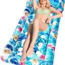 2 x Raft Pool Float Lounge - Adult Size, Inflatable Pool Float with Headrest, Ultra-Comfort Cooling (light blue)