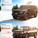 JOYTUTUS Waterproof Cab Cover for Bronco 4 Doors 2021-2026, 420D PU Coated Oxford Fabric Car Cover with UV50+ Protection, Driver Side Zipper Access, Reinforced Hooks & Straps - Windproof Rain Shield